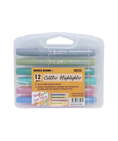 Marker Glitter 12 culori, cutie plastic, ML50-21